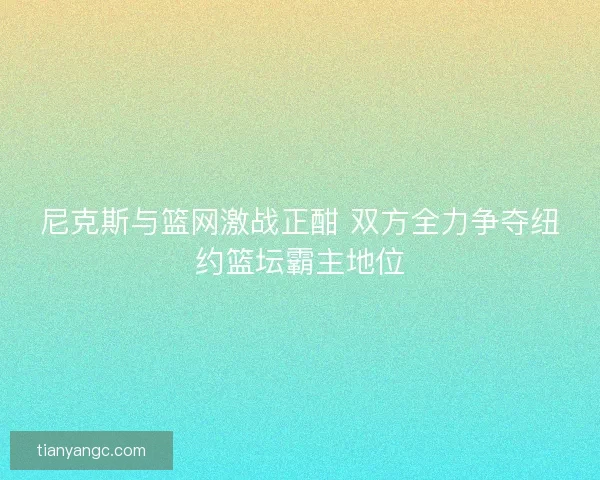 尼克斯与篮网激战正酣 双方全力争夺纽约篮坛霸主地位 尼克斯与篮网激战正酣 双方全力争夺纽约篮坛霸主地位