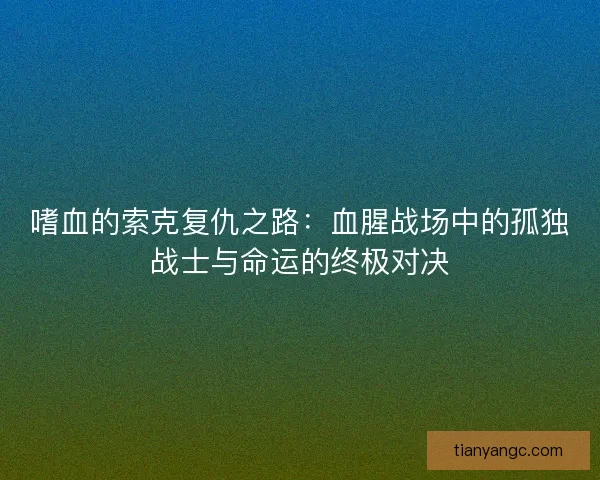 嗜血的索克复仇之路：血腥战场中的孤独战士与命运的终极对决
