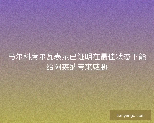 马尔科席尔瓦表示已证明在最佳状态下能给阿森纳带来威胁