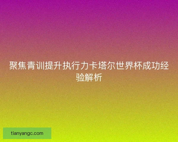 聚焦青训提升执行力卡塔尔世界杯成功经验解析