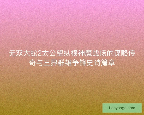 无双大蛇2太公望纵横神魔战场的谋略传奇与三界群雄争锋史诗篇章