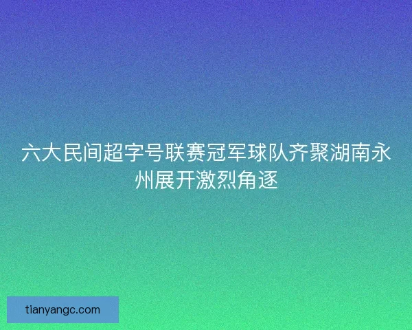 六大民间超字号联赛冠军球队齐聚湖南永州展开激烈角逐